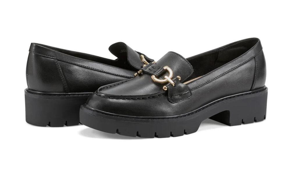 New without box Easy Spirit kinnual lug sole casual black loafers size 7 1/2W
